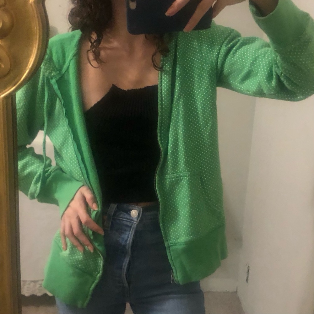 Cute green polka dot sweater size small